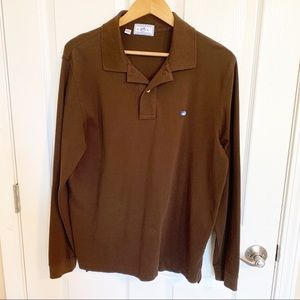 SOUTHERN TIDE SKIPJACK LONG SLEEVE POLO BROWN SZ M